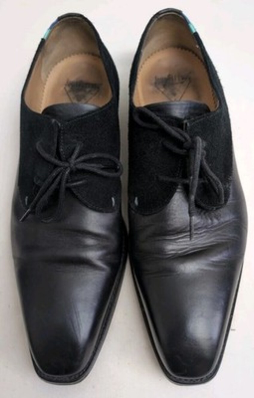 John Fluevog Mens Rufus Magoo High Rollah Black Leather Lace Up Shoes Size 9